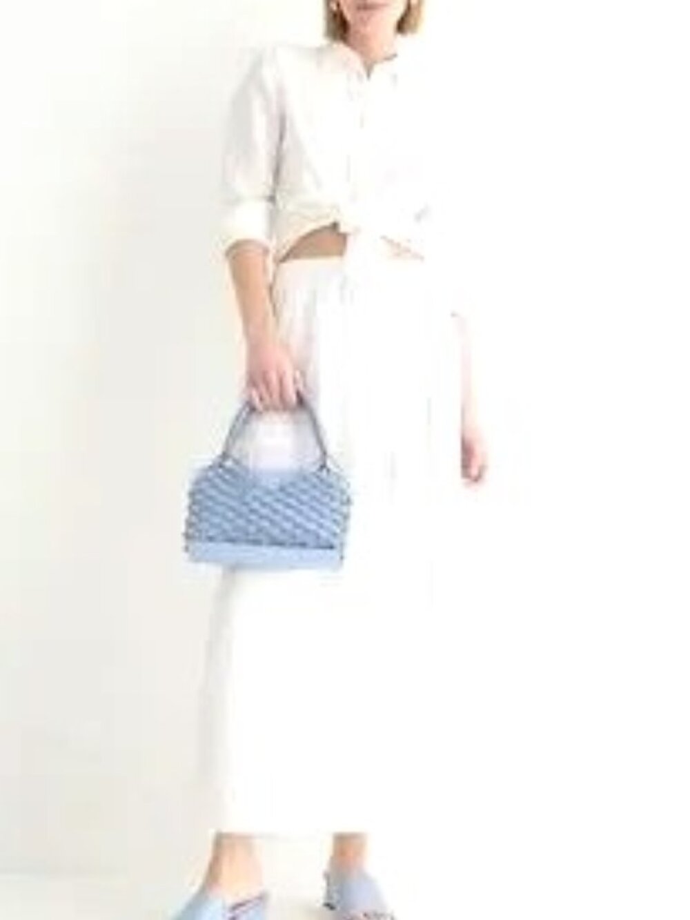 Gauze Midi Skirt with Slit